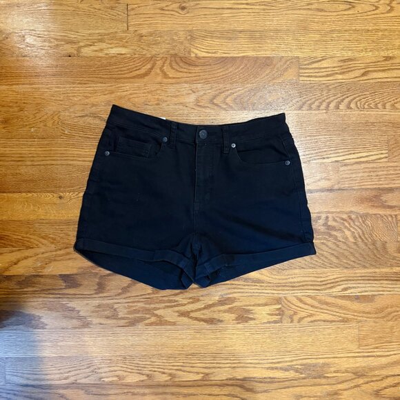 Denim Shorts Bundle | American Eagle & Aeropostale Women's Size 10 Black Denim - Picture 2 of 4